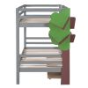 Twin-Over-Twin Bunk Bed with a Tree Decor and Two Storage Drawers