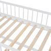 Twin Over Twin-Twin House Bunk Bed with Extending Trundle and Ladder