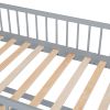 Twin Over Twin-Twin House Bunk Bed with Extending Trundle and Ladder