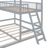 Twin Over Twin-Twin House Bunk Bed with Extending Trundle and Ladder