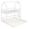 Twin Over Twin-Twin House Bunk Bed with Extending Trundle and Ladder