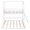 Twin Over Twin-Twin House Bunk Bed with Extending Trundle and Ladder