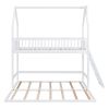 Twin Over Twin-Twin House Bunk Bed with Extending Trundle and Ladder