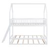 Twin Over Twin-Twin House Bunk Bed with Extending Trundle and Ladder