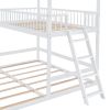 Twin Over Twin-Twin House Bunk Bed with Extending Trundle and Ladder