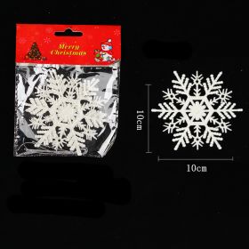 Plastic White Snowflake String Window Christmas Party Place Pendant (Option: 223NO)