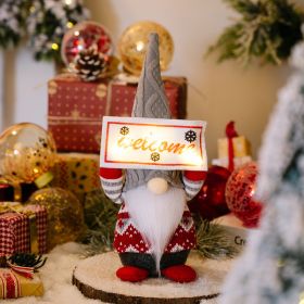 Christmas Fabric Decorative Faceless Doll Ornament Christmas Decorations (Option: Grey hat)