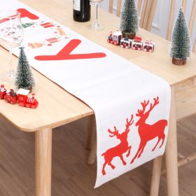 Christmas Table Flag Double Printing Snowman Table Mat (Option: Color04-180x33cm)