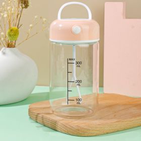 Automatic Shaker Rechargeable Portable Quiet Milkshake Cup Electric Shake Bottle Leak-proof Blending Milk Cup Kitchen Gadgets (Option: Pink 380ml Plastic Cup-2 Models)