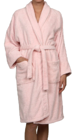 Cotton Ultra Soft Terry Adult Unisex Lightweight Luxury Bathrobe (Color: Pink, size: small)