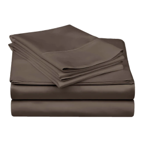 300 Thread Count Egyptian Cotton Solid Deep Pocket Sheet Set (Color: Grey, size: Twin)