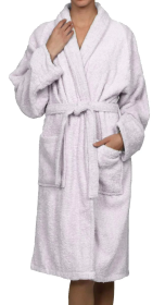 Cotton Ultra Soft Terry Adult Unisex Lightweight Luxury Bathrobe (Color: Lilac, size: small)