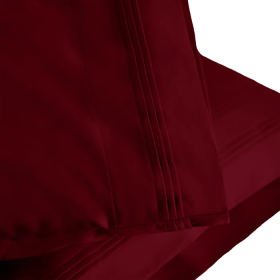 300 Thread Count Egyptian Cotton Striped Deep Pocket Sheet Set (Color: Burgundy, size: King)