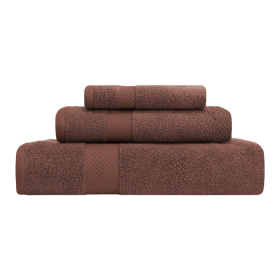 Zero-Twist Smart-Dry Combed Cotton 3 Piece Towel Set (Color: Espresso, size: 3 Piece Towel Set)