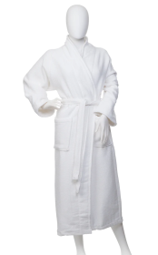 Cotton Ultra Soft Terry Adult Unisex Lightweight Luxury Bathrobe (Color: White, size: large)