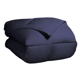 Classic All-Season Reversible Down Alternative Comforter (Color: Navy blue, size: Twin)