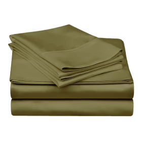 300 Thread Count Egyptian Cotton Solid Deep Pocket Sheet Set (Color: Sage, size: King)